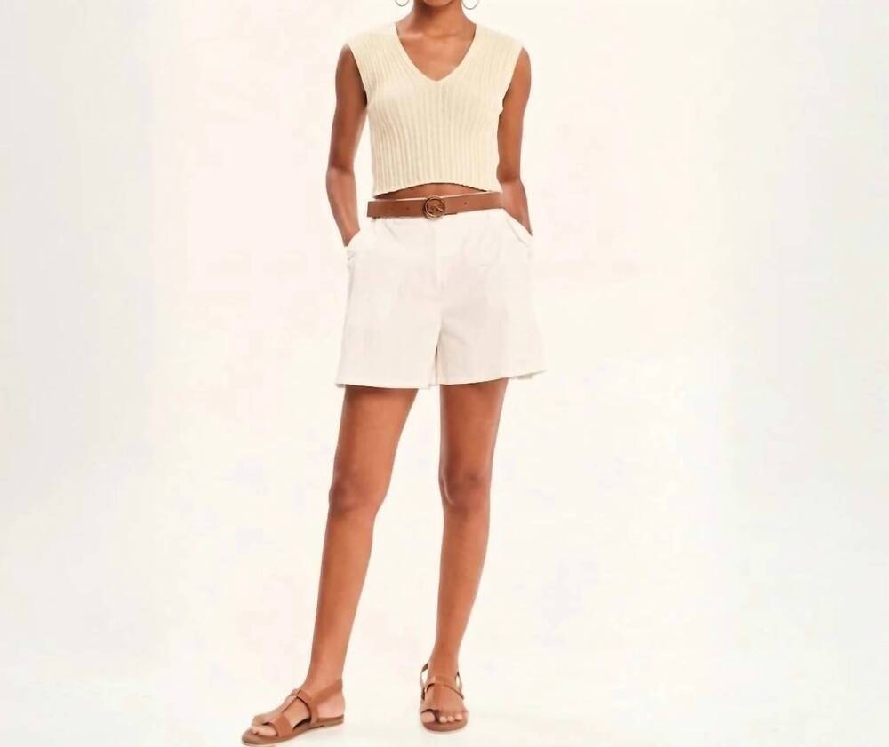 NEW KOURBELA sleeveless knitted crop top in ecru